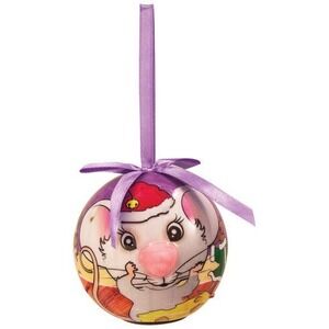 Twinkling Treasures 3D Blinking Christmas Ornament- 3.5" - Santa Hat MOUSE